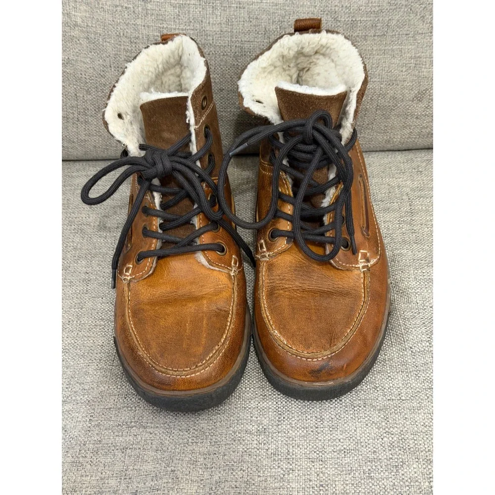 Aldo Womens sz EU 42 US 11 Brown Leather Faux Shearling Lined Moc Toe Ankle Boot